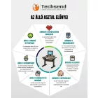 Techsend Electric Adjustable Lifting Desk PEL1260 elektromos állítható magasságú íróasztal (120 x 60 cm) Fehér