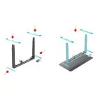 Techsend Electric Adjustable Lifting Desk PEL1460 elektromos állítható magasságú íróasztal (140 x 60 cm) Fekete