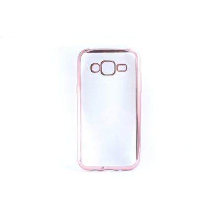 Átlátszó TPU telefontok Samsung Galaxy J5 J500F fényes krómhatású szélekkel rose gold