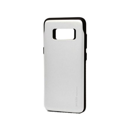 TPU műanyagtok gumis kerettel Samsung Galaxy S8 G9500 Mercury Sky Slider Bumper ezüst