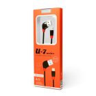 Töltő és adatkábel Lightning csatlakozóval 2A 1 méter Usams SJ134 U-7 fekete