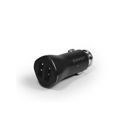 Dupla USB portos autóstöltő Usams CC020 2,4A fekete