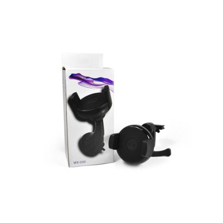 Szellőzőrácsra rögzíthető wireless töltős autós telefontartó