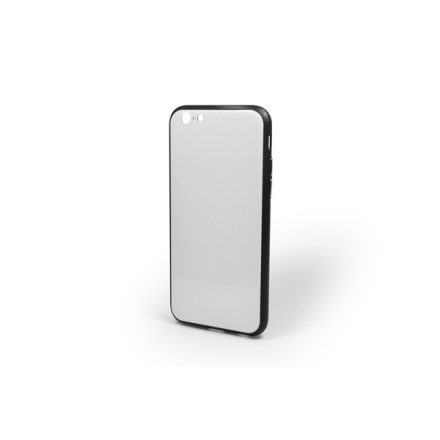 Telefontok üveg hátlappal iPhone 6/6S fehér keretben