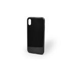 Telefontok üveg hátlappal iPhone X/XS fekete keretben