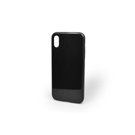 Telefontok üveg hátlappal iPhone X/XS fekete keretben