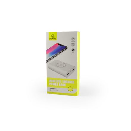 Usams Wish CD31 Wireless Töltő + Powerbank 8000 mAh fehér