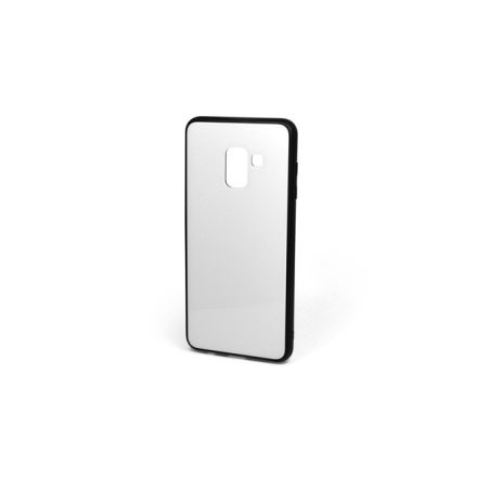 Szilikon tok Samsung Galaxy A8 (2018) A530 üveges hátlappal fehér