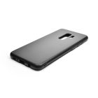 Samsung S9 Plus G965 üveges hátlú szilikon tok fekete