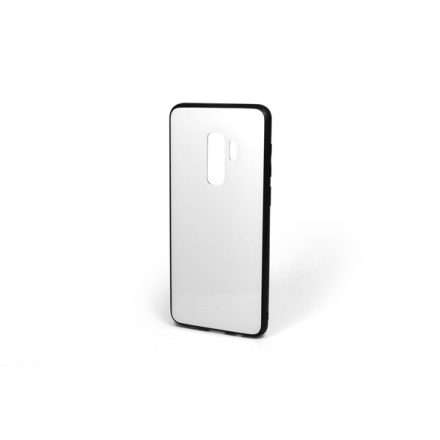 Szilikon tok Samsung Galaxy S9 Plus G965 üveges hátlappal fehér