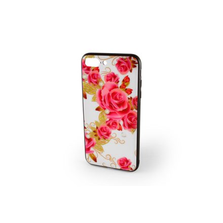 Üveges hátlappal rendelkezó telefontok nagy rózsa mintával iPhone 7 Plus/8 Plus