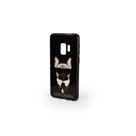 Üveges hátlappal rendelkezó telefontok napszemüveges gentleman kutyával Samsung Galaxy S9 G960
