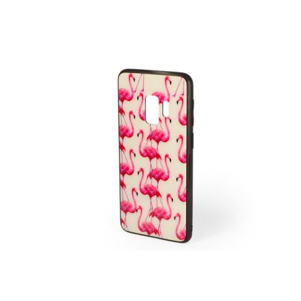 Üveges hátlappal rendelkezó telefontok flamingó mintával Samsung Galaxy S9 G960