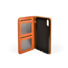 Smart Magnetic iPhone X/XS oldalra nyíló bőrtok kártyatartóval barna