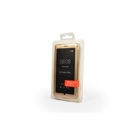 Clear View Huawei Mate 10 oldalra nyíló tok HCF arany