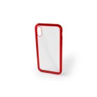 Luxury iPhone X/XS Mágneses Abszorpciós Tok Piros-Clear