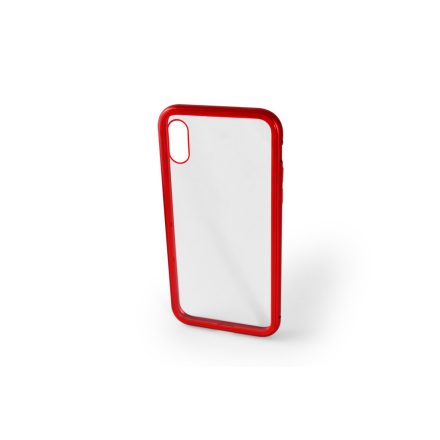 Luxury iPhone X/XS Mágneses Abszorpciós Tok Piros-Clear