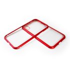 Luxury iPhone X/XS Mágneses Abszorpciós Tok Piros-Clear