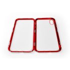 Luxury iPhone X/XS Mágneses Abszorpciós Tok Piros-Clear