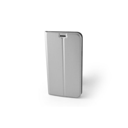 Smart Magnetic mágneses oldalra nyíló tok Samsung Galaxy J4 (2018) J400G ezüst