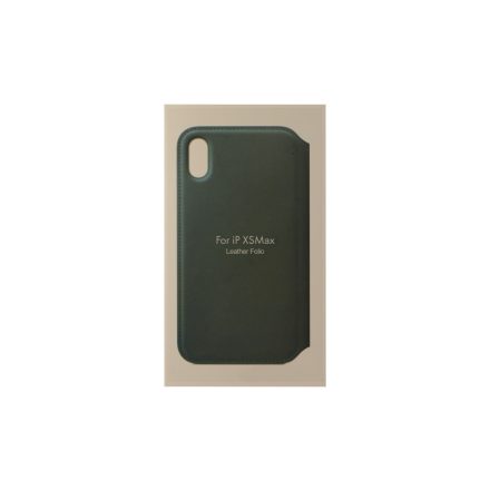 ANT iPhone XS Max Notesz Bőrtok Sötétzöld