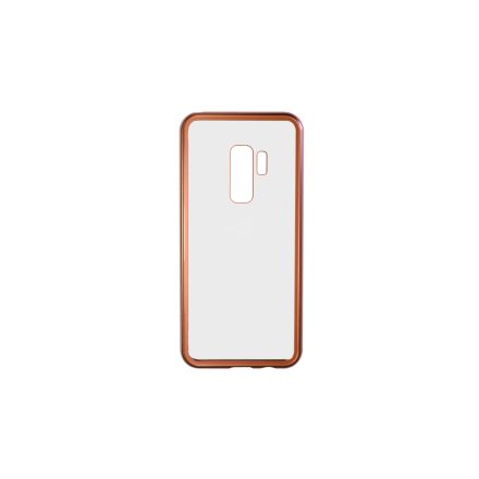 Mágneses abszorpciós átlátszó tok Samsung Galaxy S9 Plus G965  Luxury rose gold kerettel
