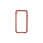 Mágneses abszorpciós átlátszó tok iPhone XR Luxury piros kerettel
