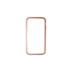 Luxury iPhone XR Mágneses Abszorpciós Tok Rose Gold-Clear