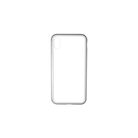 Luxury iPhone XS Max Mágneses Abszorpciós Tok Ezüst-Clear