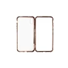 Mágneses abszorpciós átlátszó tok iPhone XS Max Luxury rose gold kerettel