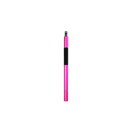 Kapacitív toll 2in1 dupla érintős pink-fekete