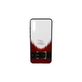   Üveges hátlappal rendelkezó telefontok mikulás szakáll mintával (Karácsonyi) Huawei P20 Plus piros