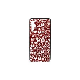   Üveges hátlappal rendelkezó telefontok apró karácsonyi mintával Huawei P20 Plus piros-fehér