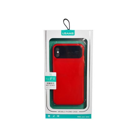 Usams Meo iPhone X/XS Plexi Tok Piros