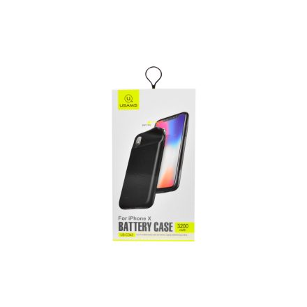 Usams CD43 Millie Akkumulátoros Tok iPhone X/XS 3200 mAh fekete