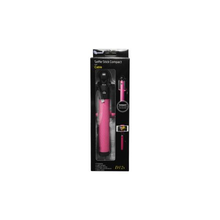 Vezetékes selfie bot lightning D12S pink