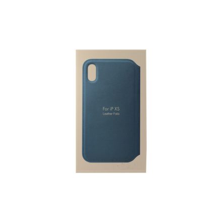 ANT iPhone XS Notesz Bőrtok Kék