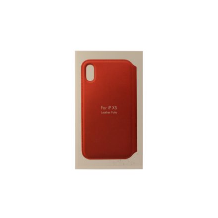 ANT iPhone XS Notesz Bőrtok Piros