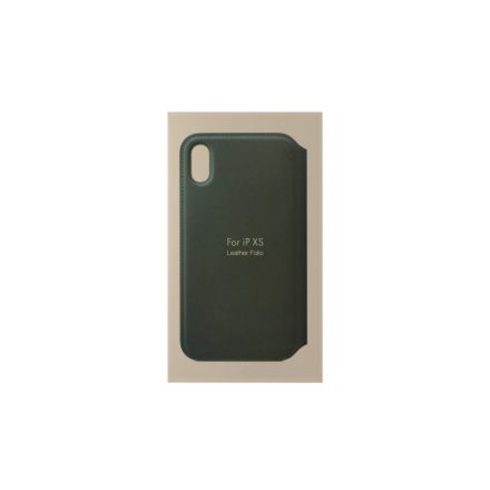ANT iPhone XS Notesz Bőrtok Sötétzöld