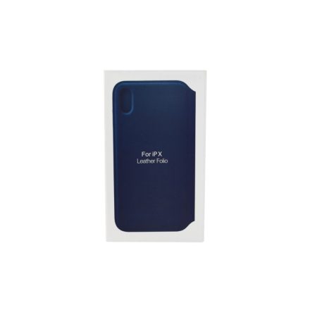 ANT iPhone X Notesz Bőrtok Sötétkék