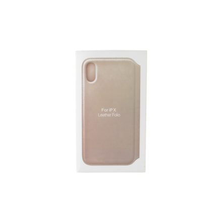 ANT iPhone X Notesz Bőrtok Bézs