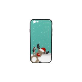   Üveges hátlappal rendelkezó telefontok karácsonyi mintával Rudolf rénszarvas iPhone 6/6S