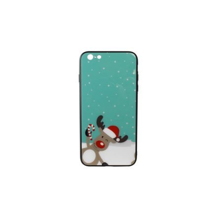 Üveges hátlappal rendelkezó telefontok karácsonyi mintával Rudolf rénszarvas iPhone 6 PLus/6S Plus