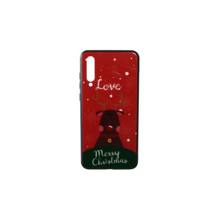 Üveges hátlappal rendelkezó telefontok karácsonyi mintával Love Rudolf rénszarvas Huawei P20 Pro piros