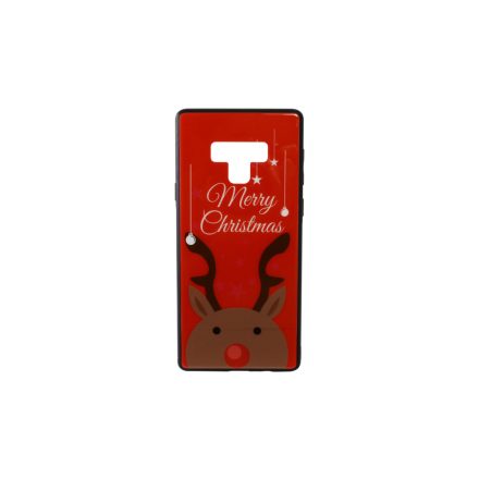 Üveges hátlappal rendelkezó telefontok karácsonyi mintával Merry Rudolf rénszarvas Samsung Note 9 N960 piros