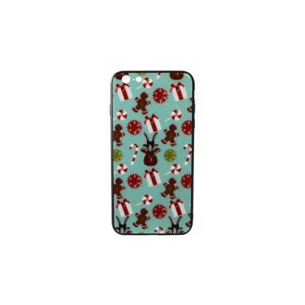 Üveges hátlappal rendelkezó telefontok karácsonyi mintával mézeskalács díszek iPhone 6 Plus/6S Plus