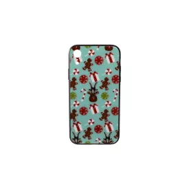   Üveges hátlappal rendelkezó telefontok karácsonyi mintával mézeskalács díszek iPhone XR