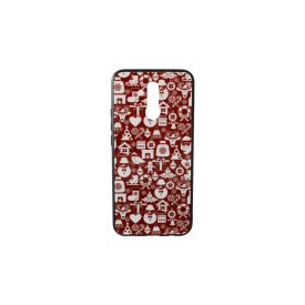   Üveges hátlappal rendelkezó telefontok apró karácsonyi mintával Huawei Mate 20 Lite piros