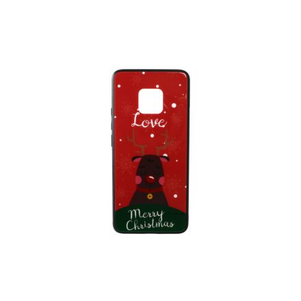 Üveges hátlappal rendelkezó telefontok karácsonyi mintával Love Rudolf rénszarvas Huawei Mate 20 Pro