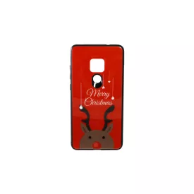   Üveges hátlappal rendelkezó telefontok karácsonyi mintával Merry Rudolf rénszarvas Huawei Mate 20